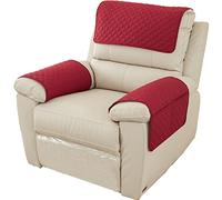 AWAV Funda para Reposabrazos De Sofá, Funda para Reposacabezas para Sillón Reclinable, Funda para Sillón 1/2/3 Plaza con Bolsillos, Protector De Muebles Acolchado Antideslizante (Rojo,1 Plazas(3pcs))