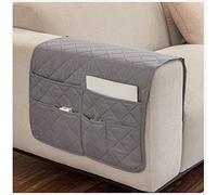 AWAV Organizador de Reposabrazos para Sofá, Bolsa de Almacenamiento para sillón, Soporte de Bolsa de Almacenamiento de Tela para Sofá para Mando a Distancia, Teléfono Móvil, Libro (Gris)