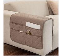 AWAV Organizador de Reposabrazos para Sofá, Bolsa de Almacenamiento para sillón, Soporte de Bolsa de Almacenamiento de Tela para Sofá para Mando a Distancia, Teléfono Móvil, Libro (Caqui)