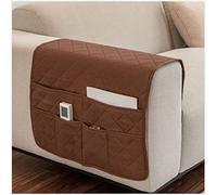 AWAV Organizador de Reposabrazos para Sofá, Bolsa de Almacenamiento para sillón, Soporte de Bolsa de Almacenamiento de Tela para Sofá para Mando a Distancia, Teléfono Móvil, Libro (Café)