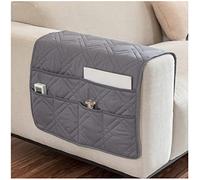 AWAV Organizador de Reposabrazos para Sofá, Bolsa de Almacenamiento para sillón, Soporte de Bolsa de Almacenamiento de Tela para Sofá para Mando a Distancia, Teléfono Móvil, Libro (Gris Oscuro)
