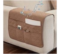AWAV Organizador de Reposabrazos para Sofá, Bolsillo Bandeja para Silla, Soporte de Bolsa de Almacenamiento de Tela para teléfonos, Almohadillas, Libros, revistas, Control Remoto de TV (Camello)
