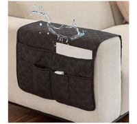 AWAV Organizador de Reposabrazos para Sofá, Bolsillo Bandeja para Silla, Soporte de Bolsa de Almacenamiento de Tela para teléfonos, Almohadillas, Libros, revistas, Control Remoto de TV (Negro)