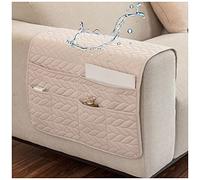 AWAV Organizador de Reposabrazos para Sofá, Bolsillo Bandeja para Silla, Soporte de Bolsa de Almacenamiento de Tela para teléfonos, Almohadillas, Libros, revistas, Control Remoto de TV (Beige)