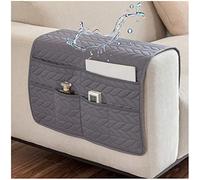 AWAV Organizador de Reposabrazos para Sofá, Bolsillo Bandeja para Silla, Soporte de Bolsa de Almacenamiento de Tela para teléfonos, Almohadillas, Libros, revistas, Control Remoto de TV (Gris Oscuro)