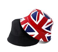 AWAVM 1 sombrero de bandera británica reversible de doble cara para coronación del rey Carlos III, sombrero de sol resistente a la decoloración, perfecto para fiestas en interiores y exteriores y