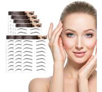 AWAVM 7 hojas pegatinas de cejas 4D parche,Eyebrow Tattoos pegatinas biónicas para cejas, plantillas de cejas falsas para tatuajes impermeables para mujeres (Black-13)