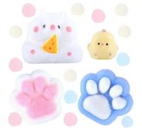 AWAVM Adorable Conjunto de SquishyDos patitas de Gato, un hámster con Queso y un Pollito Amarillo - Suaves, antiestrés y Decorativos, un Regalo Maravilloso para alegrar Cualquier día.