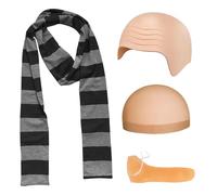 AWAVM Conviértete en el villano definitivo con disfraz para niños, incluye gorro calvo y nariz, perfecto para Halloween y fiestas de disfraces