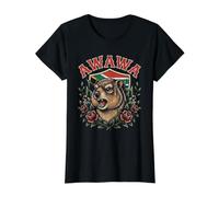 Awawa Roaring Groundhog Bandera de Sudáfrica Vintage Camiseta gráfica económica, Mujer, Negro, M