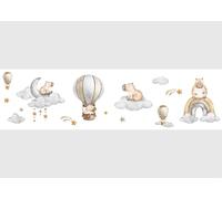 AWBD 8536 - Cenefa autoadhesiva con diseño de acuarela, diseño de acuarela, resistente al agua, para habitación infantil, decoración de pared, cenefa de pared para niñas y niños, lámina | ancho 500 cm