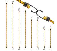 AWBEOT 10 Pcs Cuerdas Elásticas con Gancho, Correas Elásticas, 40/60 / 80/100 CM, Tensores Elásticos con Gancho, Tensor de Goma, Pulpo Elastico para Lonas,Portaequipajes,Coches,Bicicletas,Amarillo