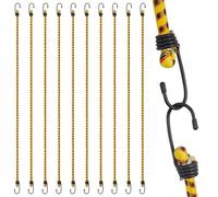AWBEOT 10 Piezas 100 cm Cuerdas Elásticas con Gancho, Correas Elásticas, Tensores Elásticos con Gancho, Tensor de Goma, Pulpo Elastico para Lonas, Portaequipajes, Coches y Bicicletas, Amarillo