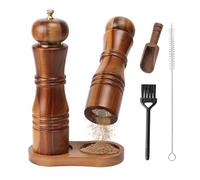 AWBEOT 2 Piezas Molinillo Pimienta Madera Pimentero Molinillo de Sal y Pimienta Manual Molinillos Especias con Bandeja Molinillos de Pimienta Manual para Sal Semillas Paprika, 22 cm