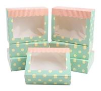 AWCIGG Caja de Pastelería Pequeña de 12 Piezas, 15,3 x 12,7 x 5,1 cm Con Ventana Transparente - Para Regalo, Navidad, Galletas, Tarta