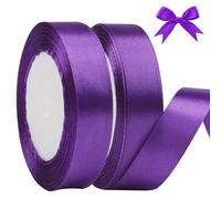 AWCIGG® Cinta de Satén Púrpura 20mm x 44m, de Regalo, Rollo de Raso, Decorativa para Navidad, Envolver Regalos, Boda, Lazo, Bautizos y Manualidades (22m/roll)