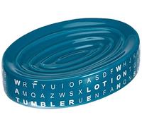 AWD - Jabonera de cerámica con diseño de Letras, Color Azul y Blanco