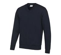AWDis Academy - Sudadera con cuello en V hombre caballero (Extra Grande (XL)/Azul marino)