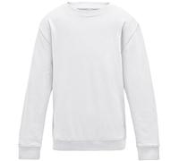 AWDis Just Hoods - Sudadera básica con Cuello Redondo Unisex para niños niñas (7-8 Años) (Blanco Polar)