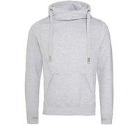 AWDis - Sudadera con Capucha y Cuello Cruzado para Hombre (L) (Gris)