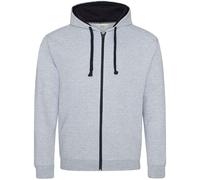 Awdis - Sudadera con Cremallera Varsity de Jaspeado para Hombre