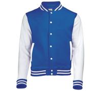 AWDis Varsity Jacket, Chaqueta Bomber Para Hombre, Multicolor (Royal Blue/White), Small