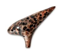 Awef Jingle Stream Ocarina Alto C de 12 agujeros con delicado acabado suave, obra maestra coleccionable (café retro)