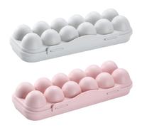 Aweisile Caja de Huevos Portátil 2 Piezas Cajas de Almacenamiento de Huevos de Plástico con Tapa Huevera Bandejas de Huevos con Tapa para Nevera Cocina Hogar