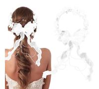 Aweisile Corona de Boda Comunión, Tocado de Flores y Diadema para Pelo, Flores Blancas para Novia Mujeres y Niñas