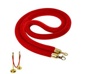Aweisile Cuerda Delimitadora 1 pz roja Velvet Barrera Cuerda Con Oro Ganchos 1.5M catenarias Control de multitudes Línea para Hotel Restaurant Cinema edificios públicos