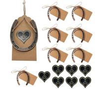 Aweisile Herradura de la Suerte 8 Piezas Herraduras Decorativas Herradura Caballo con Etiquetas Decoración Vintage de Herradura Accesorios Decorativos de Herradura para Regalos de Fiesta Navidad Boda