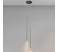 AWEITG Lámpara colgante minimalista, lámpara de araña de tubo negro, lámpara de techo cilíndrica, luminaria colgante moderna, luces colgantes for sala de estar y dormitorio(Warm light)