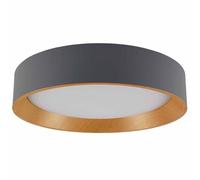 AWEITG Lámpara de techo empotrable, luces 15,7 pulgadas, negro mate con detalles en madera, accesorio iluminación fácil instalar, accesorios LED regulables(Natural Grey,15.7in)