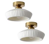 AWEITG Lámpara de Techo Moderna Montaje Semiempotrado Cerámica Granja for Sala Estar Dormitorio 1 Pieza / 2 Piezas(2 Pack)