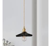 AWEITG Lámpara plisada de cerámica de estilo japonés nórdico, lámpara colgante de latón retro, lámpara colgante moderna minimalista for comedor, estudio, barra de luz colgante, lámpara de noche ajusta