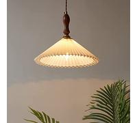 AWEITG Lámpara plisada nórdica retro, moderna, de madera nogal, lámpara ajustable, for isla cocina, comedor, sala estar, dormitorio(30cm*25cm)