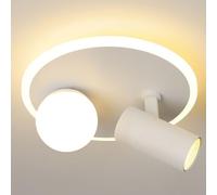 AWEITG Lámparas De Transmisión Luz Creativas Postmodernas 2 Luces Lámpara Mesa Con Cuerpo Giratoria 90 ° Modelo Círculo Habitación Arte Diseño Cabecera Atenuaci