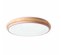 AWEITG Luces de techo LED redondas 18 W, lámpara empotrable madera for dormitorio, sala estar, comedor, cocina, escaleras, 11,8 pulgadas 3000 K/4000 K/6000 K(Pink,11.8in)
