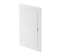 Awenta Puerta de acceso de plástico 100 x 200 mm - Placa de cubierta blanca para la puerta - Cerradura de puerta - Pestillo de puerta - Bisagra oculta - Puerta extraíble - Superficie lisa que se puede