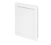 Awenta Puerta de acceso de plástico 150 x 200 mm - Placa de cubierta blanca para la puerta - Cerradura de puerta - Pestillo - Bisagra oculta - Puerta extraíble - Superficie lisa que se puede pintar