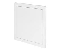 Awenta Puerta de Acceso Plástico 250x250 mm - Placa de Cubierta Blanca para Trampilla de Apertura - Cerradura de Puerta Abatible - Perno de Puerta - Puerta Extraíble - Acabado Liso Pintable