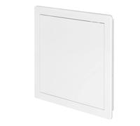 Awenta Puerta de Acceso Plástico 250x250 mm - Placa de Cubierta Blanca para Trampilla de Apertura - Cerradura de Puerta Abatible - Perno de Puerta - Puerta Extraíble - Acabado Liso Pintable