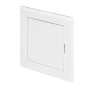 Awenta Puerta de Acceso Plástico 100x100 mm - Placa de Cubierta Blanca para Trampilla de Apertura - Cerradura de Puerta Abatible - Perno de Puerta - Puerta Extraíble - Acabado Liso Pintable