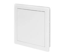 Awenta Puerta de Acceso Plástico 200x200 mm - Placa de Cubierta Blanca para Trampilla de Apertura - Cerradura de Puerta Abatible - Perno de Puerta - Puerta Extraíble - Acabado Liso Pintable
