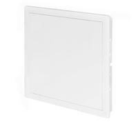 Awenta Puerta de Acceso Plástico 300x300 mm - Placa de Cubierta Blanca para Trampilla de Apertura - Cerradura de Puerta Abatible - Perno de Puerta - Puerta Extraíble - Acabado Liso Pintable
