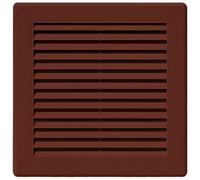 Awenta Rejilla de ventilación de 150 x 150 mm, color marrón con rejilla de malla - Rejilla de ventilación acanalada para el hogar, la cocina y el baño - Fácil de instalar - Ventilación HVAC