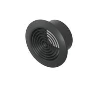 Awenta Rejilla de ventilación redonda de plástico negro de 4 pulgadas con malla - Admisión, escape, tapa de ventilación de aire de secadora - Cubierta de ventilación de registro de techo HVAC -