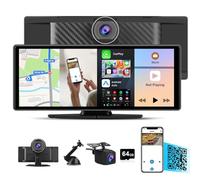 AWESAFE 10.26”Pantalla de Coche CarPlay/Android Auto/MirrorLink Inalámbrico, Reproductor Pantalla Tactíl Admite 4K Dash CAM/Cámara de Trasera/Bluetooth/USB/SD/FM/Control por Voz