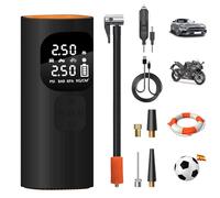 AWESAFE 10000mAh Compresor Aire Portatil 150PSI &Power Bank, Inflador Ruedas Coche Cableado o Inalámbrico con Pantalla LCD Digital y LED SOS, Bomba de Aire Bicicletas, Scooters, Moto, Coche, Pelotas