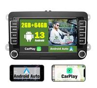 AWESAFE 2GB+64GB Radio Android 13.0 para Coche con Pantalla Bluetooth 2 DIN para VW, Autoradio 7'' con CarPlay/Android Auto para VW, Admite WiFi/GPS/RDS/USB/FM/Mandos del Volante y Cámara Trasera